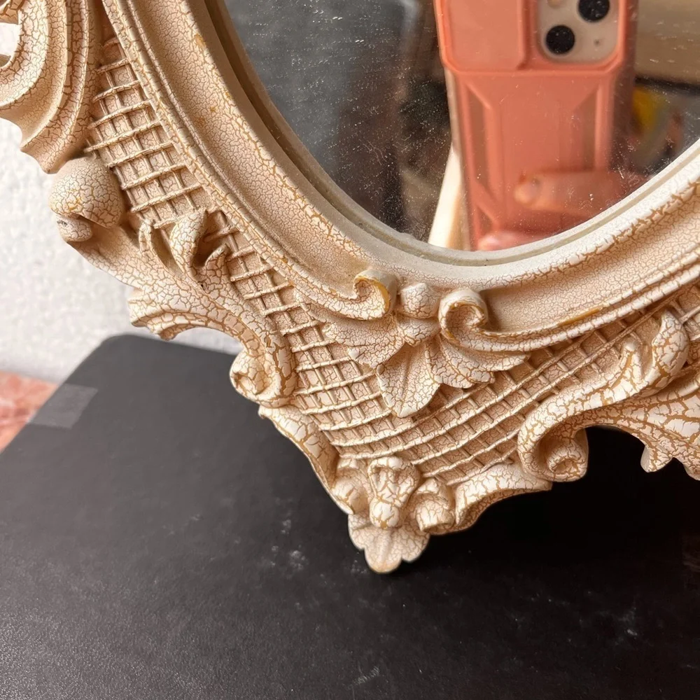 Vintage French Rococo style Oval Mirror wall mirror
